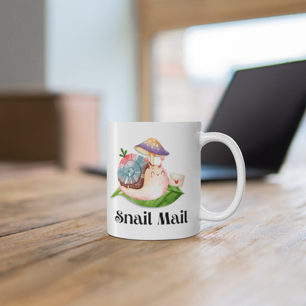 Printify Mug 11oz Coffee Mug, "Snail Mail" White 11oz Ceramic Mug , Gift for Her, Humorous Mug, Humorous Gift, Funny Mug, Free Shipping 27572873464167659605